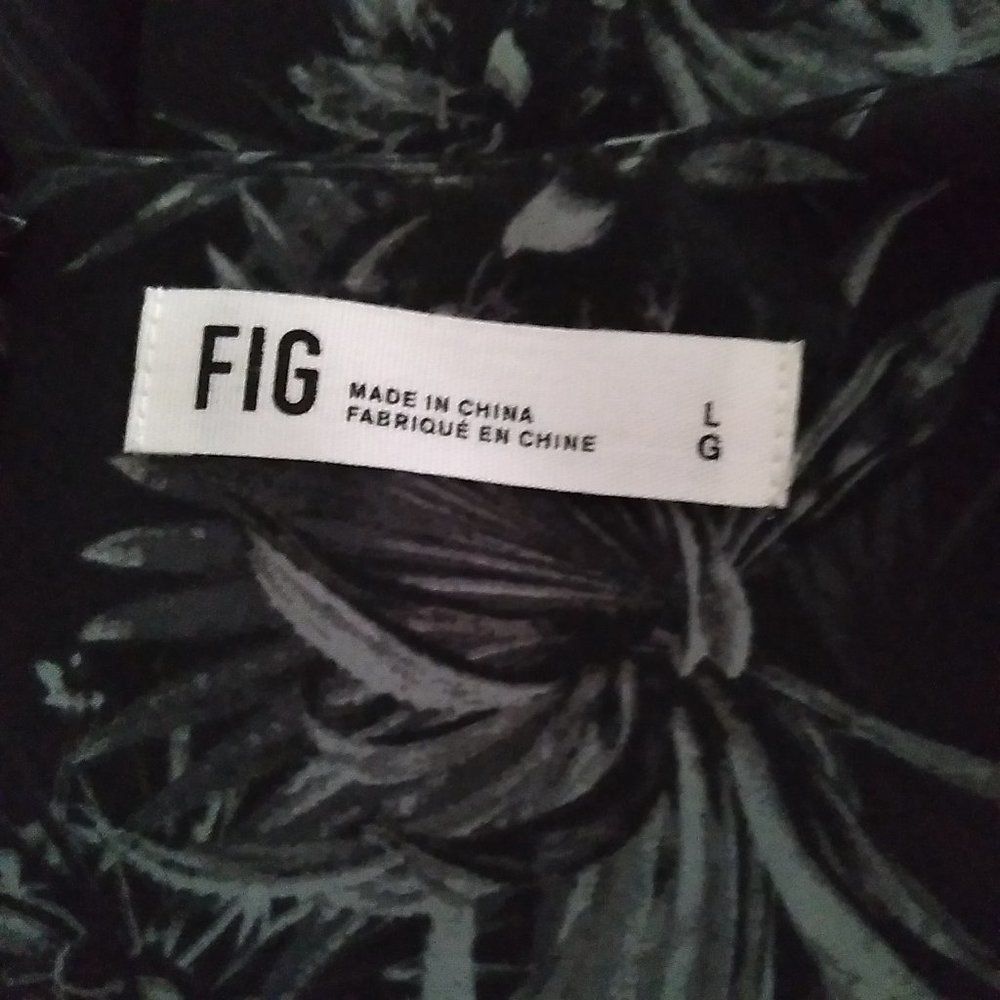 𝅺FIG Jul UPF‎ Romper Wrinkle-Resistant Sleeveless Tie Waist black gray womens L - Picture 10 of 10